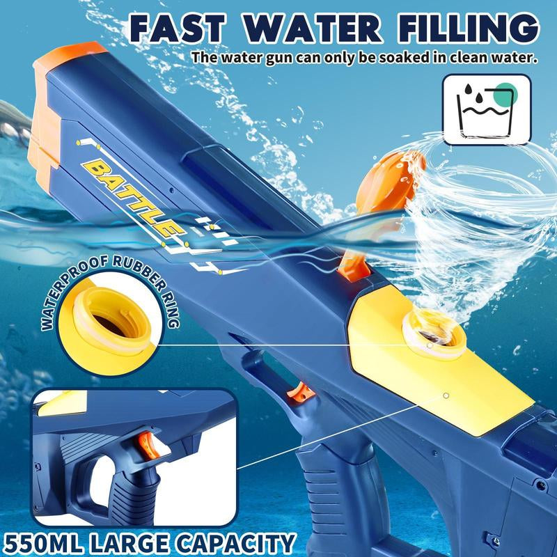 2025 New Automatic Electric Water Blaster High Capacity Squirt Water Blaster with Extra Long Range & Lights – Fun for Kids & Adults