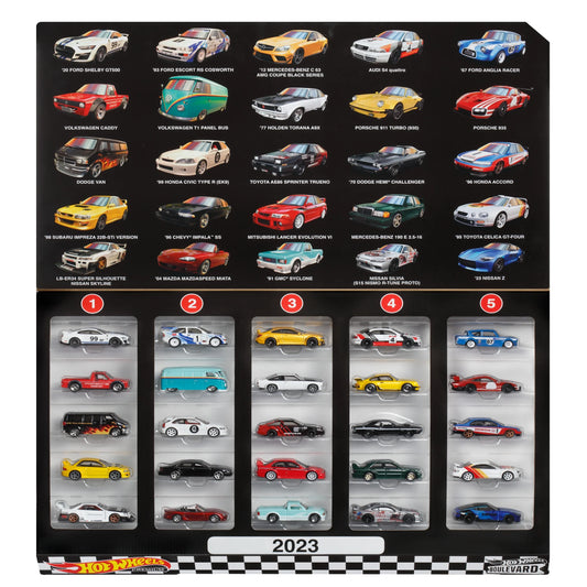 Boulevard 25-Car Factory Set, 25 Premium 1:64 Scale Sports Car and Truck Play Vehicles